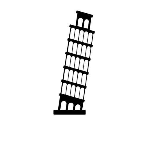 Epikasa Metal Decoration Tower of Pisa 1 - Black 30x0,15x76 cm