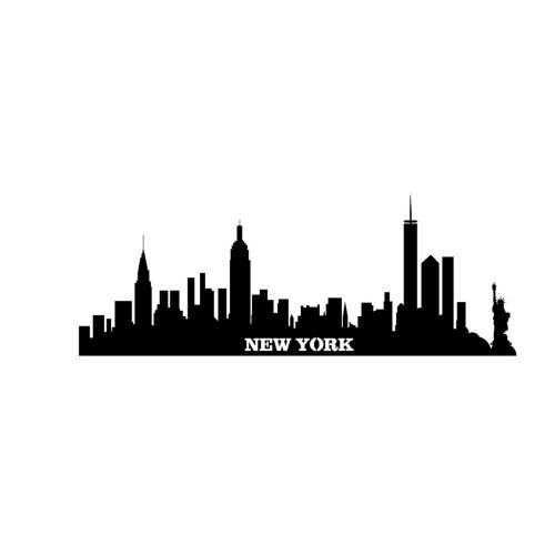 Epikasa Metal Decoration New York 2 - Black 100x0,15x38 cm