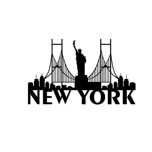 Epikasa Metal Decoration New York 3 - Black 70x0,15x43 cm