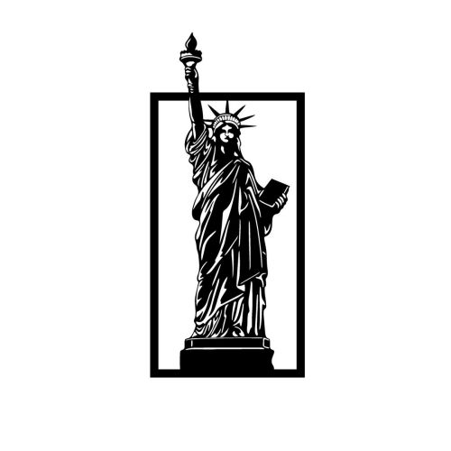 Epikasa Metal Decoration Statue of Liberty 2 - Black 36x0,15x80 cm