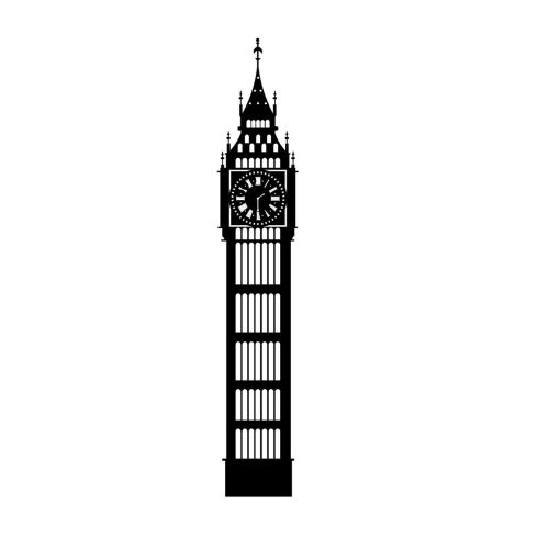 Epikasa Metal Decoration Big Ben - Black 15x0,15x84 cm