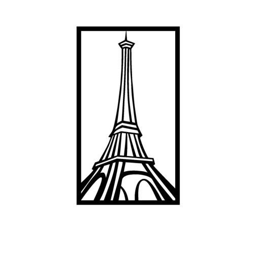 Epikasa Metal Decoration Eiffel Tower 1 - Black 41x0,15x70 cm