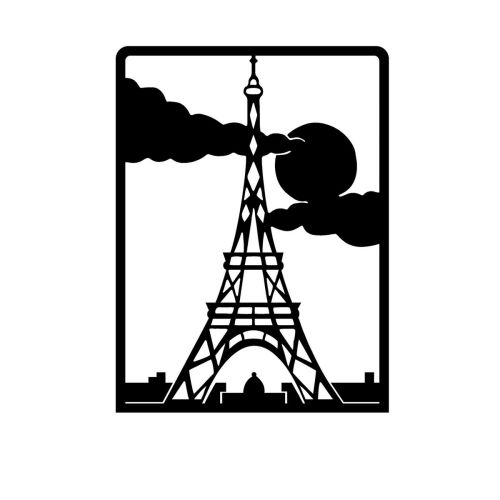 Epikasa Metal Decoration Eiffel Tower 2 - Black 50x0,15x67 cm