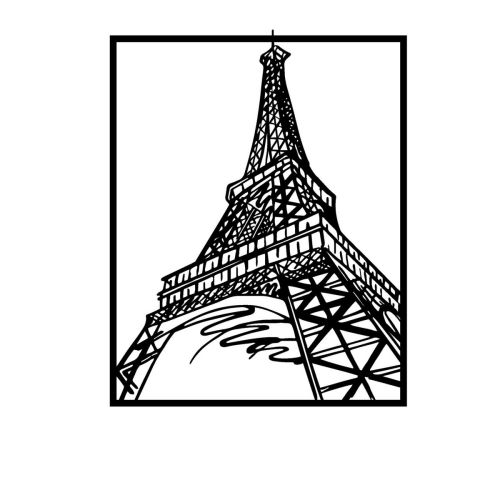 Epikasa Decorazione in metallo Torre Eiffel 4 - Nero 64x0,15x81 cm