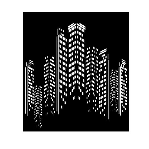 Epikasa Metal Decoration Skyscrapers 3 - Black 65x0,15x75 cm