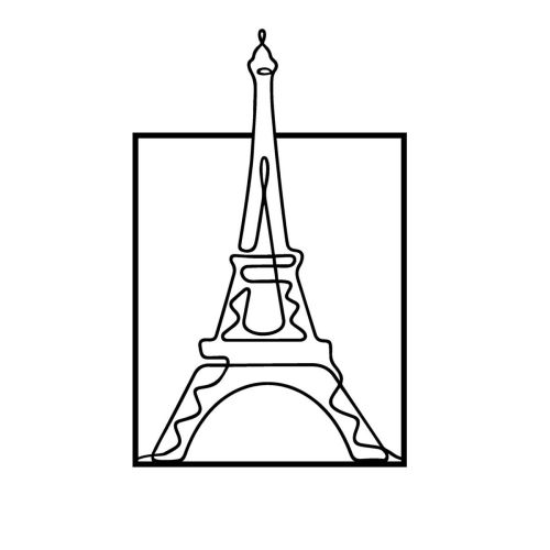 Epikasa Decorazione in metallo Torre Eiffel 3 - Nero 44x0,15x70 cm