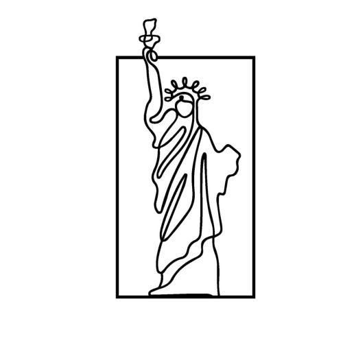 Epikasa Metal Decoration Statue of Liberty 5 - Black 35x0,15x70 cm