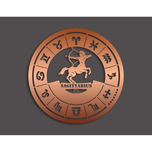 Epikasa Metal Decoration Horoscope Sagittarius 1 - Copper 50x0,15x50 cm