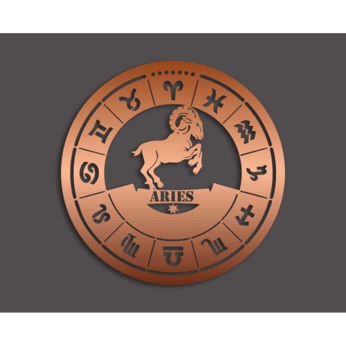 Epikasa Metal Decoration Horoscope Aries 1 - Copper 50x0,15x50 cm