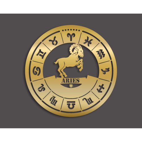 Epikasa Metal Decoration Horoscope Aries 2 - Gold 50x0,15x50 cm