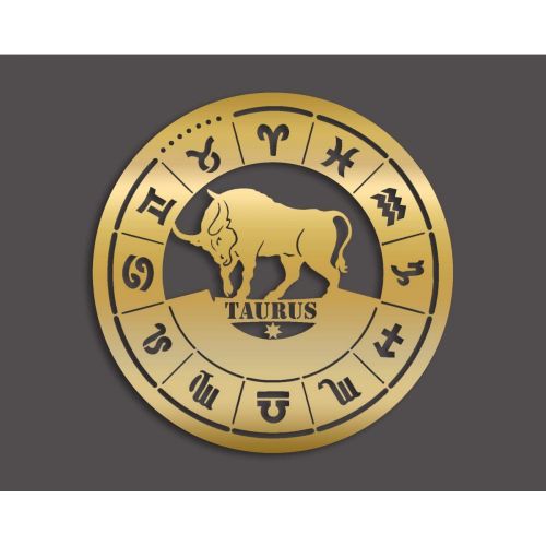 Epikasa Metal Decoration Horoscope Taurus 2 - Gold 50x0,15x50 cm