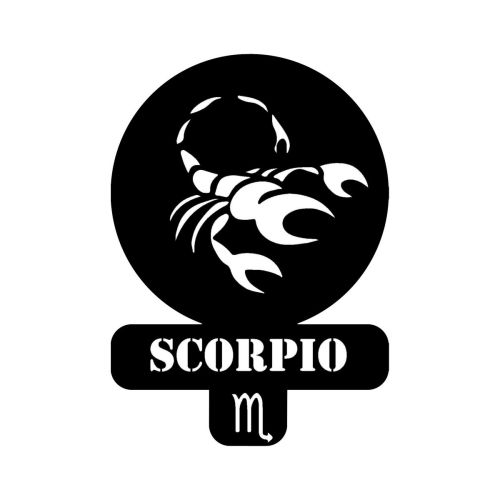 Epikasa Decorazione in metallo Oroscopo Scorpione 3 - Nero 36x0,15x50 cm