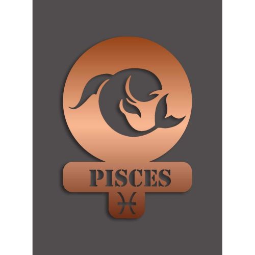 Epikasa Metal Decoration Horoscope Pisces 4 - Copper 36x0,15x50 cm