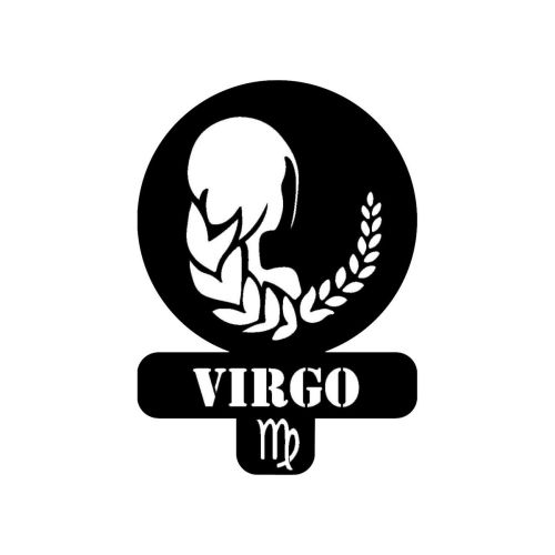 EPIKASA Metal Decoration Horoscope Virgo 3 - Black 36x0,15x50 cm