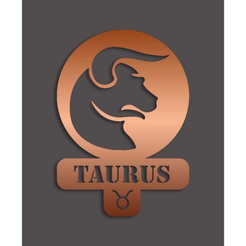 Epikasa Metal Decoration Horoscope Taurus 4 - Copper 36x0,15x50 cm