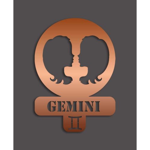 Epikasa Metal Decoration Horoscope Gemini 4 - Copper 36x0,15x50 cm