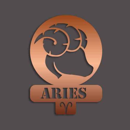 Epikasa Metal Decoration Horoscope Aries 4 - Copper 36x0,15x50 cm