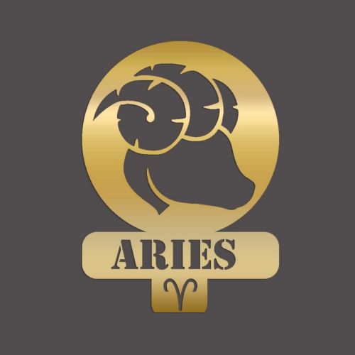 Epikasa Metal Decoration Horoscope Aries 5 - Gold 36x0,15x50 cm