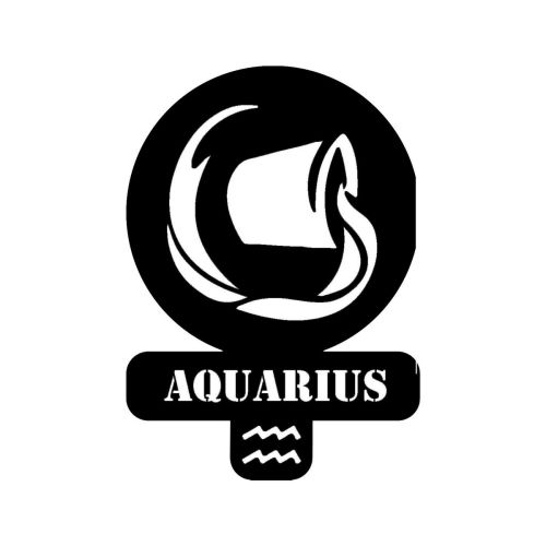 Epikasa Metal Decoration Horoscope Aquarius 3 - Black 36x0,15x50 cm