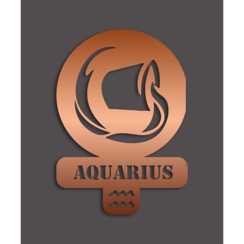 Epikasa Metal Decoration Horoscope Aquarius 4 - Copper 36x0,15x50 cm