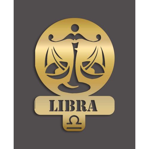 Epikasa Metal Decoration Horoscope Libra 5 - Gold 36x0,15x50 cm