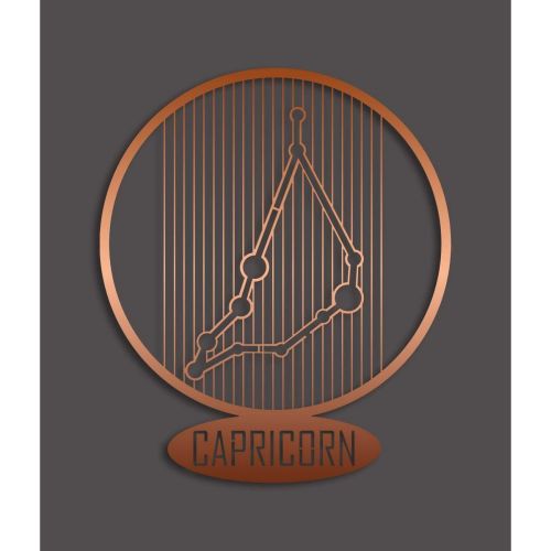 Epikasa Metal Decoration Horoscope Capricorn 7 - Copper 38x0,15x45 cm