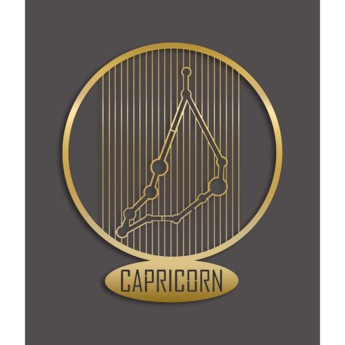 Epikasa Metal Decoration Horoscope Capricorn 8 - Gold 38x0,15x45 cm