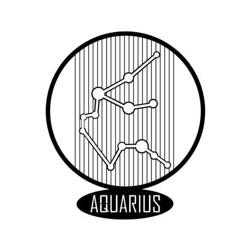 Epikasa Metal Decoration Horoscope Aquarius 6 - Black 38x0,15x45 cm