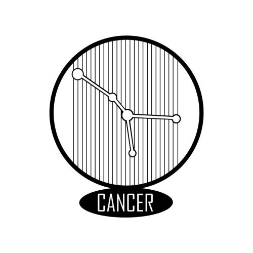 Epikasa Metal Decoration Horoscope Cancer 6 - Black 38x0,15x45 cm