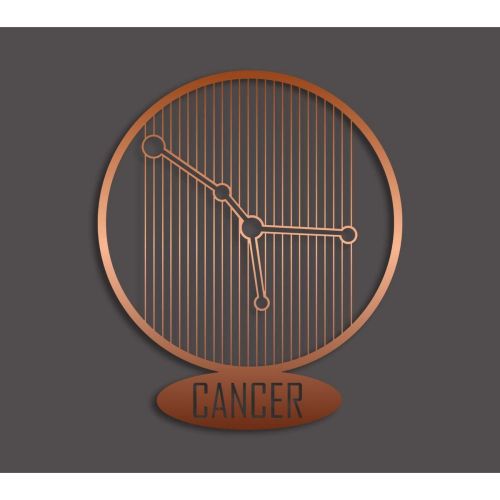 Epikasa Metal Decoration Horoscope Cancer 7 - Copper 38x0,15x45 cm