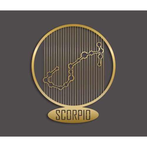 Epikasa Metal Decoration Horoscope Scorpio 8 - Gold 38x0,15x45 cm