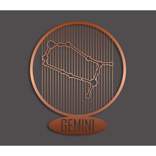 Epikasa Metal Decoration Horoscope Gemini 7 - Copper 38x0,15x45 cm