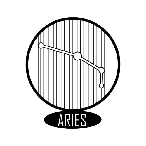 Epikasa Metal Decoration Horoscope Aries 6 - Black 38x0,15x45 cm