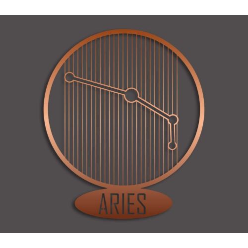 Epikasa Metal Decoration Horoscope Aries 7 - Copper 38x0,15x45 cm