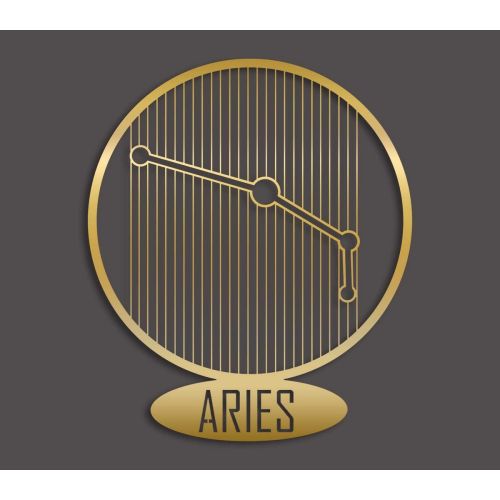 Epikasa Metal Decoration Horoscope Aries 8 - Gold 38x0,15x45 cm