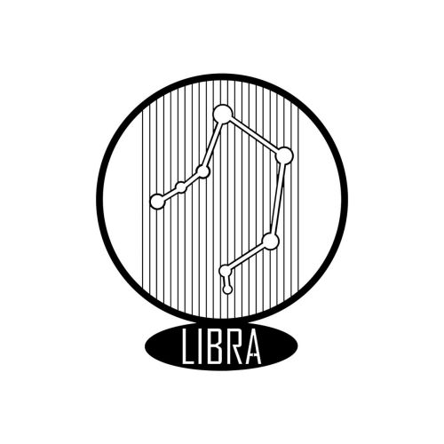 Epikasa Metal Decoration Horoscope Libra 6 - Black 38x0,15x45 cm