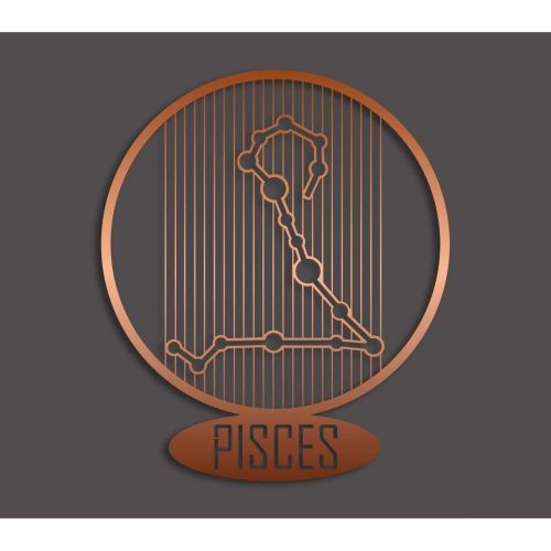 Epikasa Metal Decoration Horoscope Pisces 7 - Copper 38x0,15x45 cm