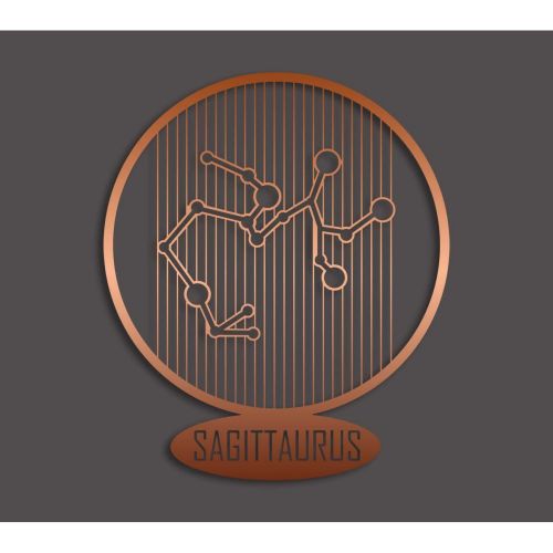 Epikasa Metal Decoration Horoscope Sagittarius 7 - Copper 38x0,15x45 cm