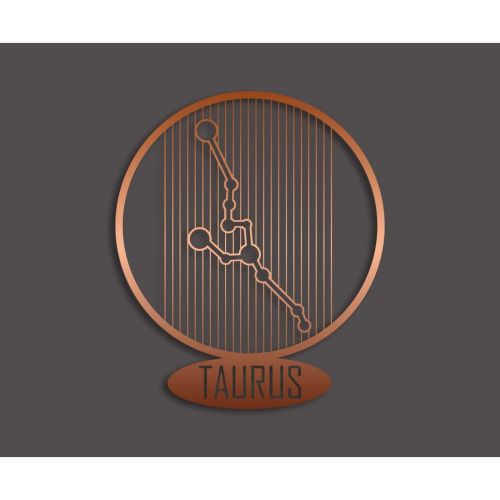 Epikasa Metal Decoration Horoscope Taurus 7 - Copper 38x0,15x45 cm