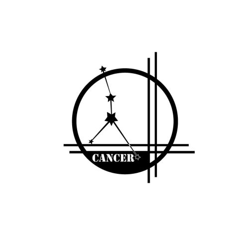 Epikasa Metal Decoration Horoscope Cancer 9 - Black 40x0,15x40 cm