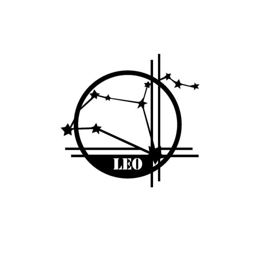 EPIKASA Metal Decoration Horoscope Leo 9 - Black 40x0,15x40 cm