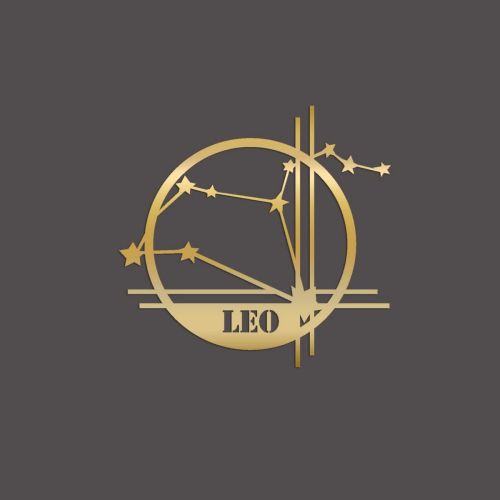 Epikasa Metal Decoration Horoscope Leo 11 - Gold 40x0,15x40 cm