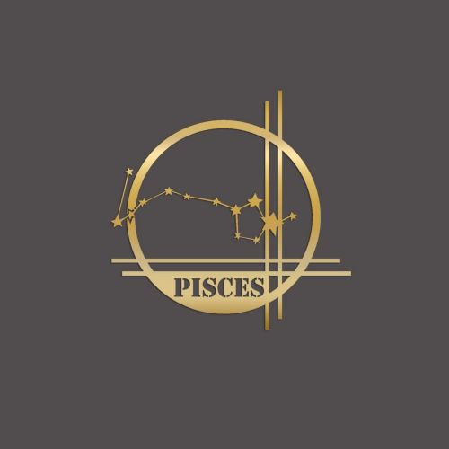 Epikasa Metal Decoration Horoscope Pisces 11 - Gold 40x0,15x40 cm