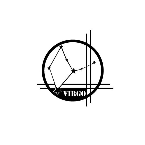 Epikasa Metal Decoration Horoscope Virgo 9 - Black 40x0,15x40 cm