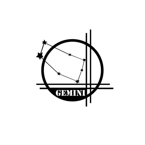 Epikasa Metal Decoration Horoscope Gemini 9 - Black 40x0,15x40 cm