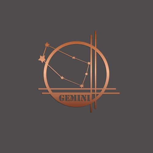 Epikasa Metal Decoration Horoscope Gemini 10 - Copper 40x0,15x40 cm