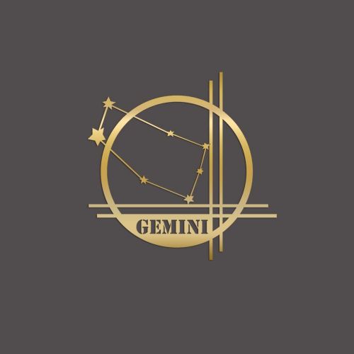 Epikasa Metal Decoration Horoscope Gemini 11 - Gold 40x0,15x40 cm