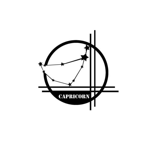 Epikasa Metal Decoration Horoscope Capricorn 9 - Black 40x0,15x40 cm