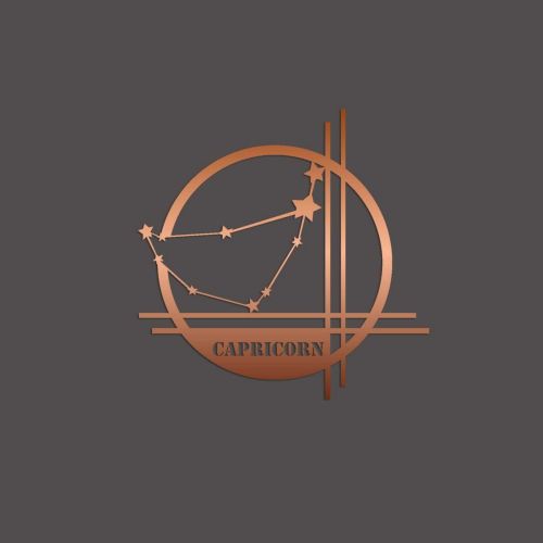 Epikasa Metal Decoration Horoscope Capricorn 10 - Copper 40x0,15x40 cm