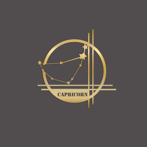 Epikasa Metal Decoration Horoscope Capricorn 11 - Gold 40x0,15x40 cm